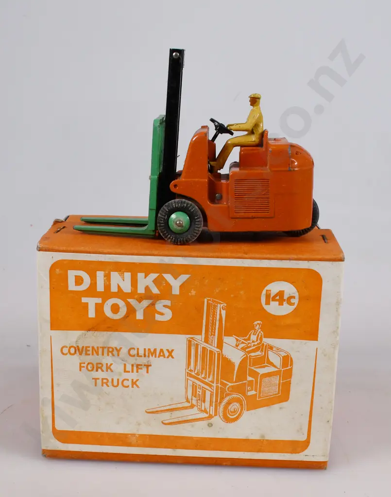 DINKY TOYS COVENTRY CLIMAX FORKLIFT TRUCK, IN ORIGINAL BOX NO. 14C Image 1++