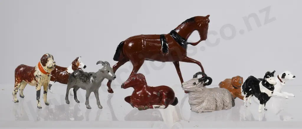 ASSORTED BRITAINS LEAD GOATS, HORSES, DOGS Image 1++