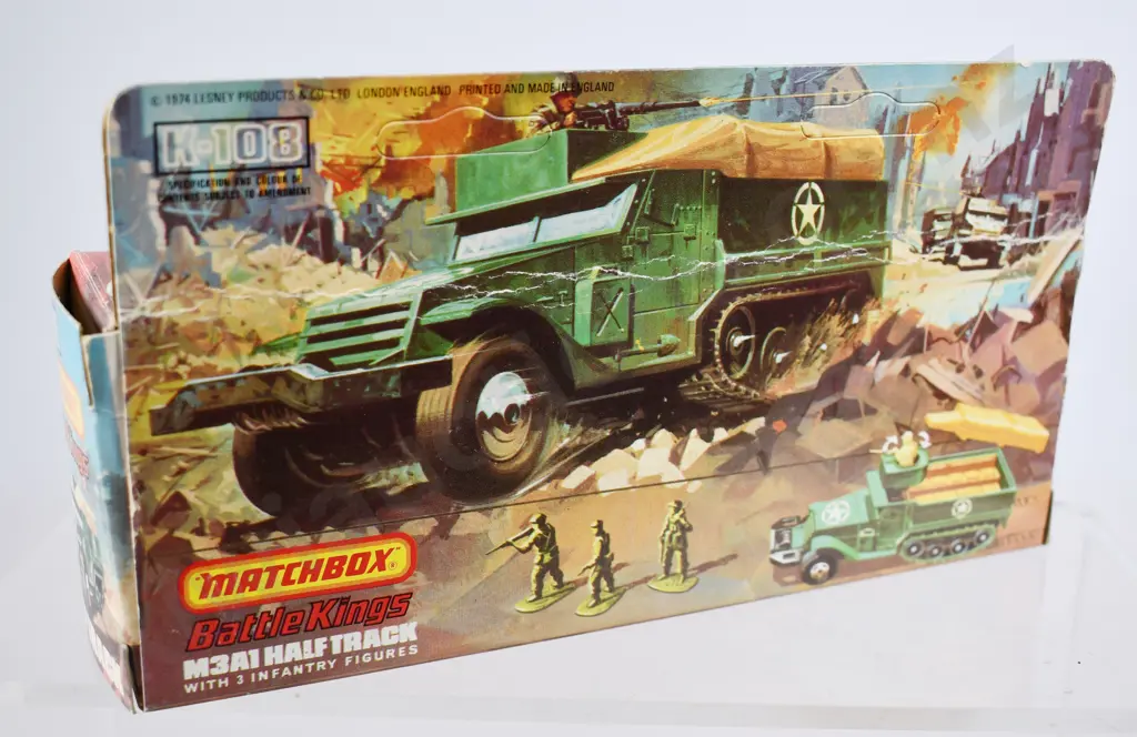 MATCHBOX BATTLE KINGS K-108 M3A1 HALF TRACK Image 1++