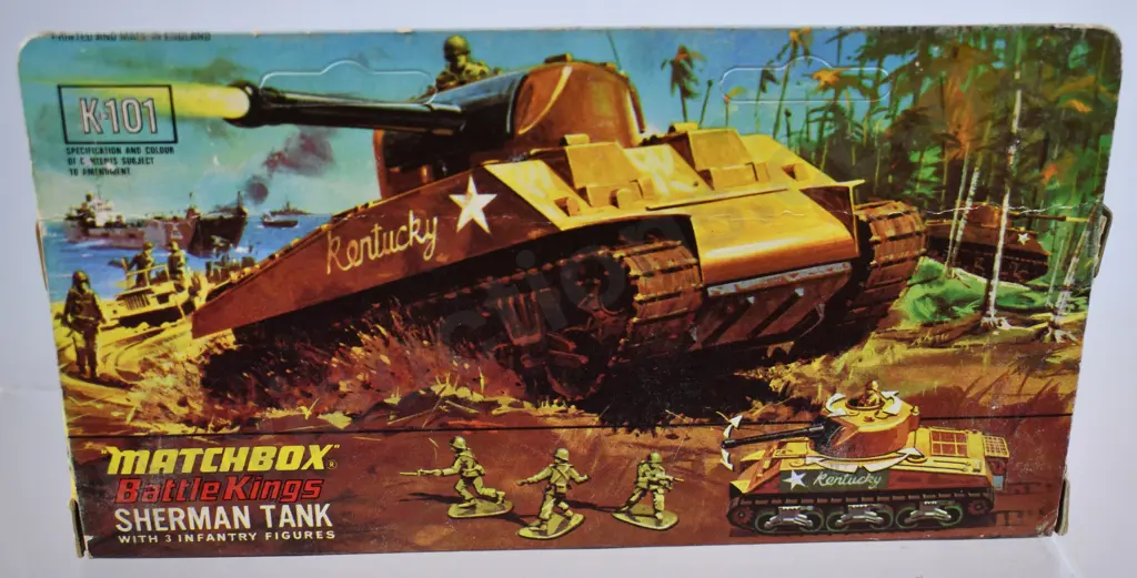 MATCHBOX BATTLE KINGS K-101 SHERMAN TANK Image 1++