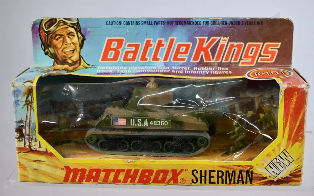 MATCHBOX BATTLE KINGS K-101 SHERMAN TANK Image 1++
