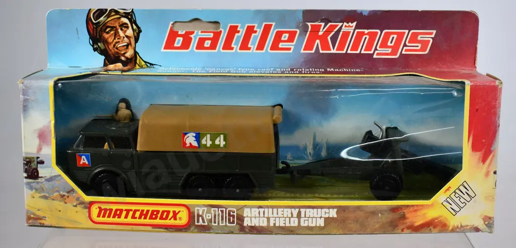 MATCHBOX BATTLE KINGS K-116 ARTILLERY TRUCK & FIELD GUN Image 1++