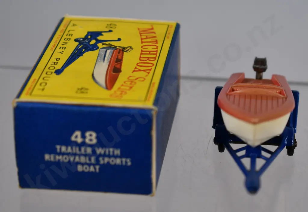 MATCHBOX SERIES TRAILER WITH REMOVABLE SPORTS BOAT NO. 48 Image 1++