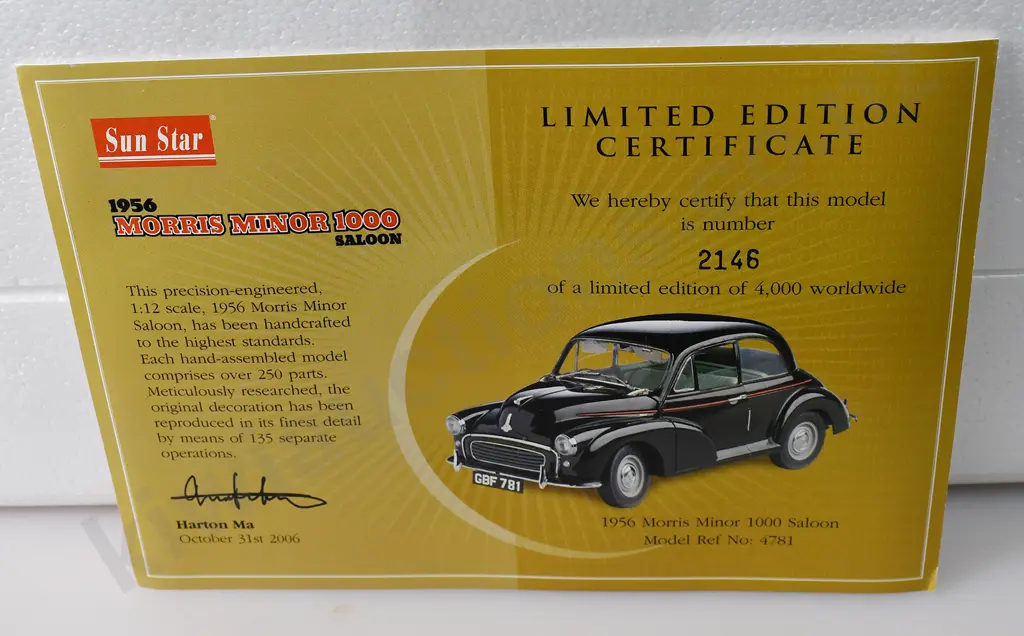 SUN STAR 1956 MORRIS MINOR 1000 SALOON Image 1++