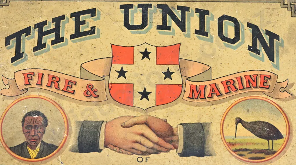 THE UNION FIRE & MARINE INSURANCE PRINTED TIN SIGN Image 1++