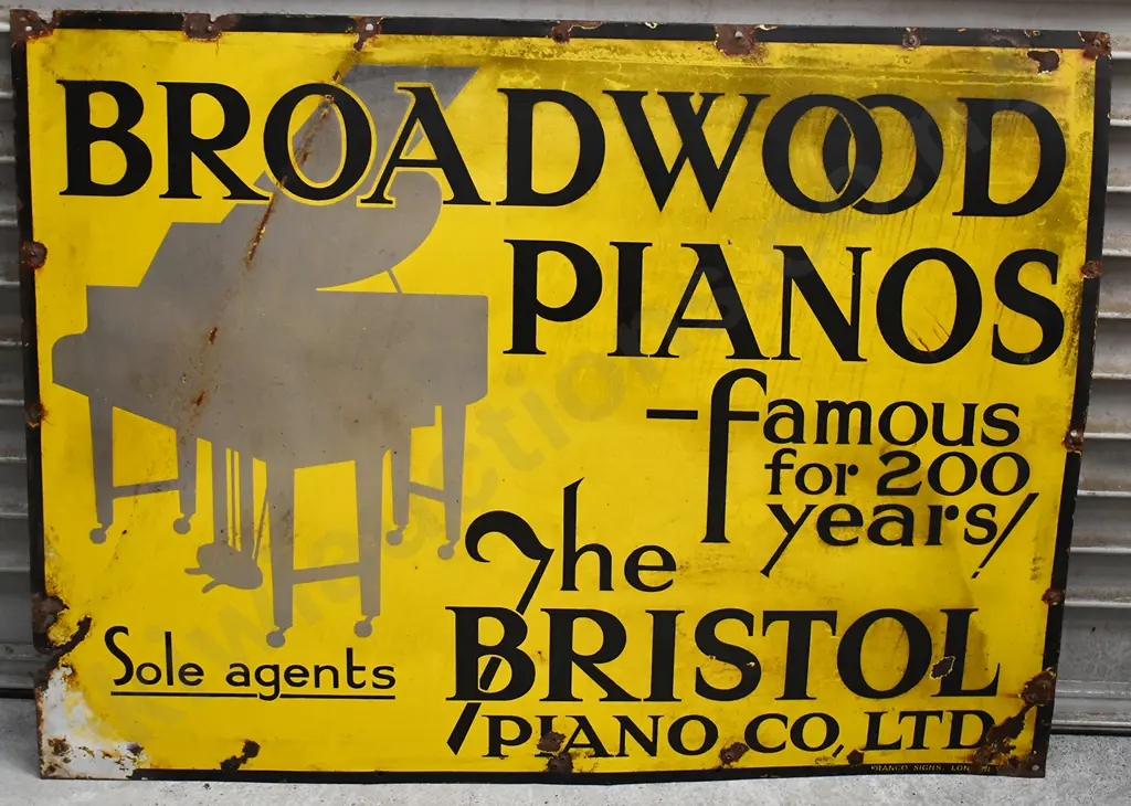BROADWOOD PIANOS ENAMEL SIGN Image 1++