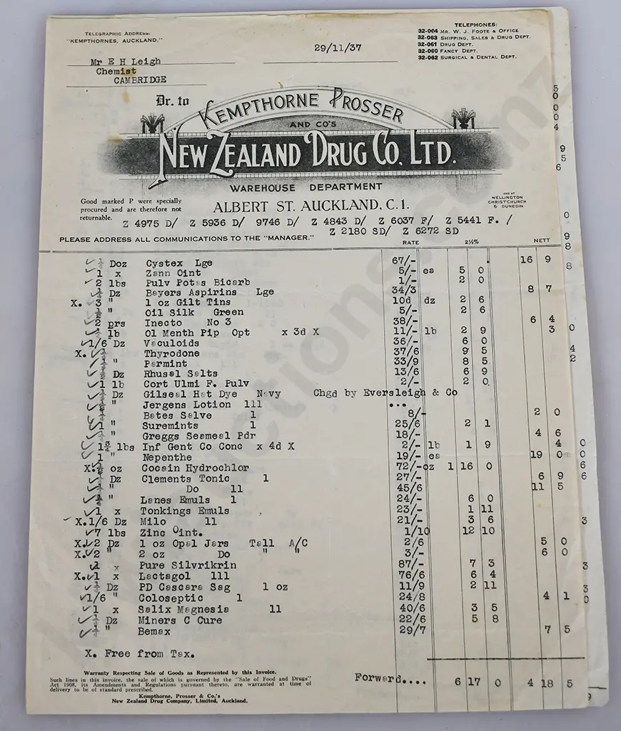INVOICES  FROM COLONIAL NEW ZEALAND COMPANIES Image 1++