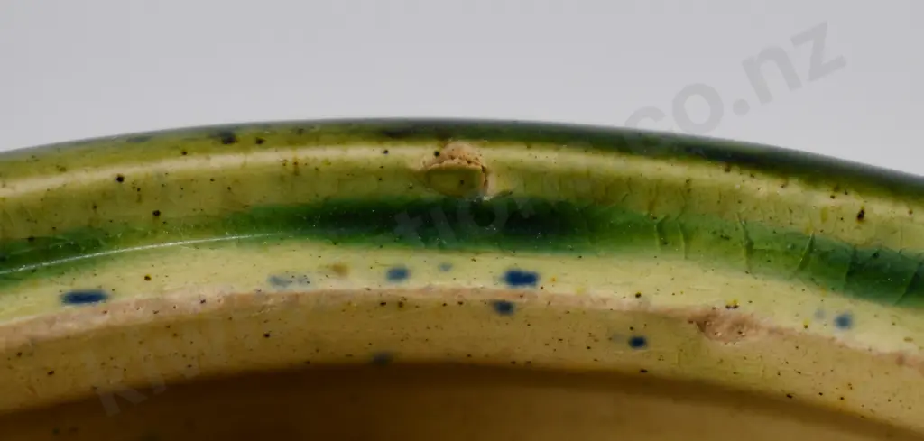 MAJOLICA GLAZED POTTERY FLOUR STORAGE JAR Image 1++