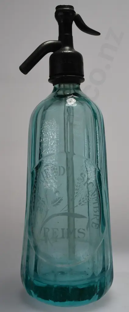 BRASSERIE DU SICAMBRE REIMS TURQUOISE SODA SYPHON Image 1++