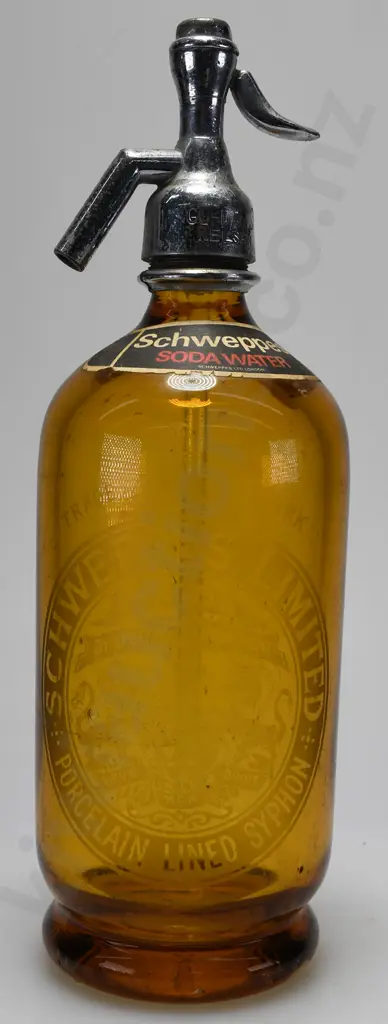 AMBER SCHWEPPES SODA SYPHON Image 1++