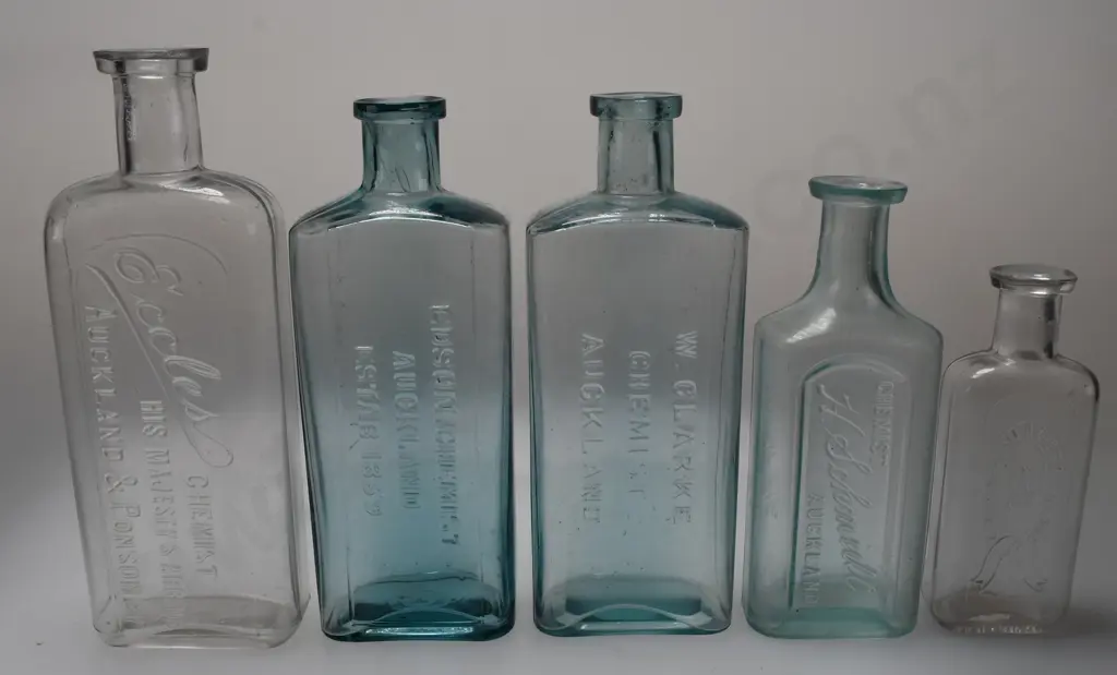 AUCKLAND CHEMIST BOTTLES X 5 Image 1++
