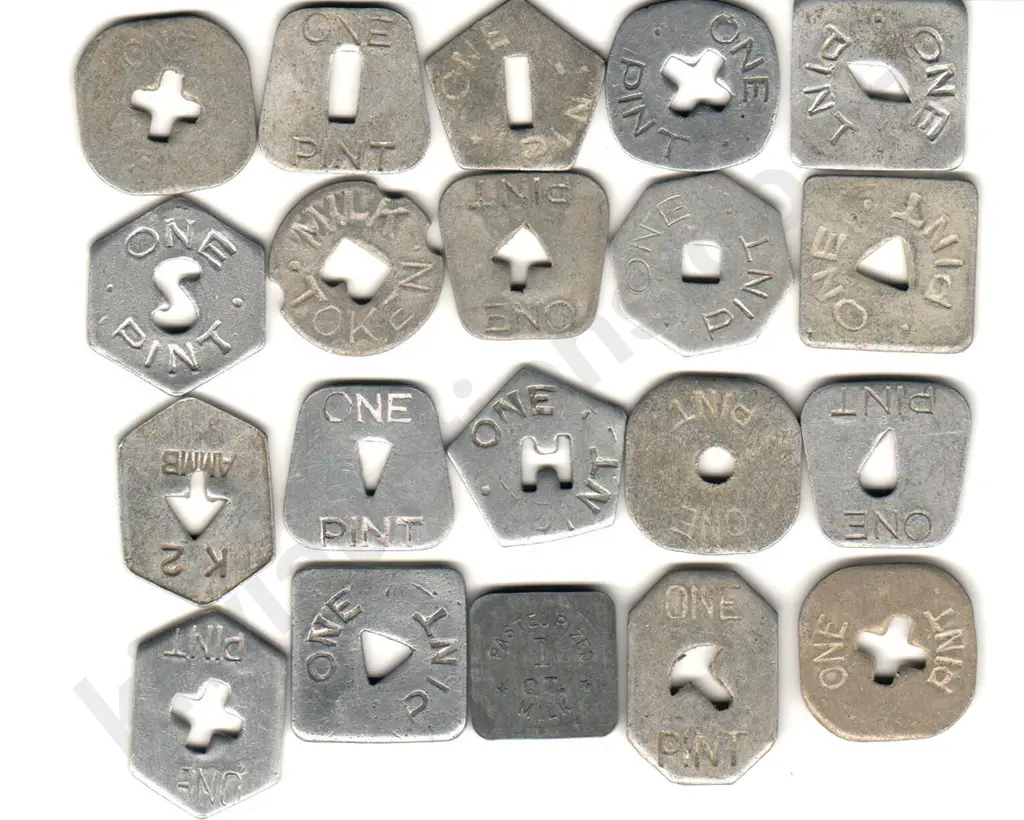 ASSORTED MILK TOKENS X 20 Image 1++