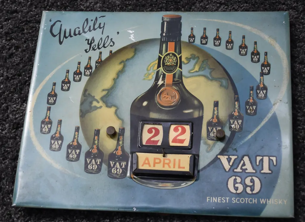 VAT 69 PERPETUAL CALENDAR & RIMMINGTON'S SIGN Image 1++