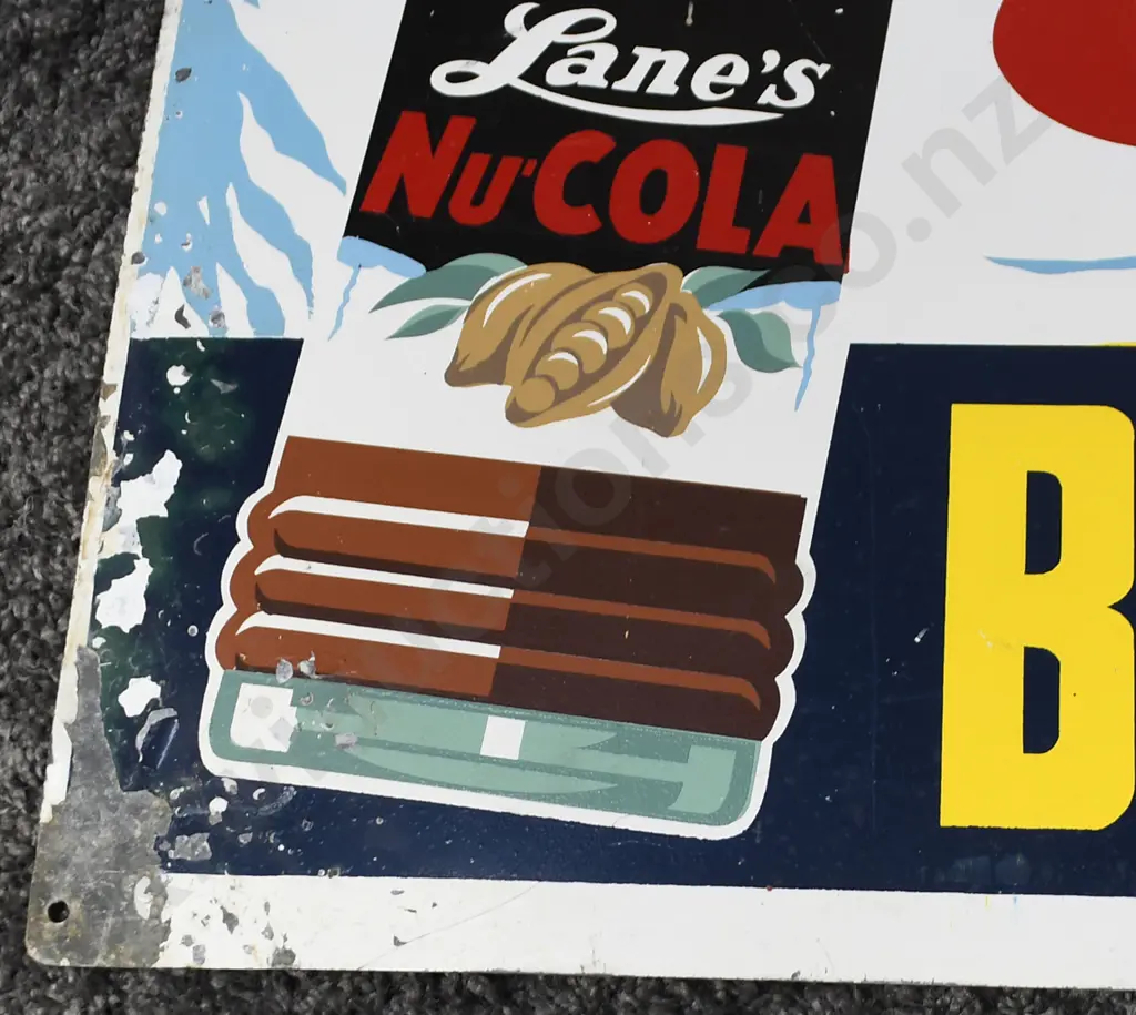LANE’S BOTTLED SUNSHINE NU COLA ADVERTISING SIGN Image 1++