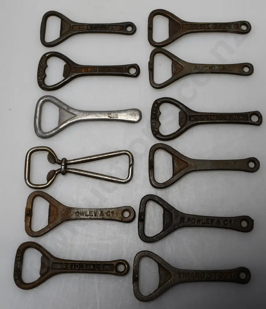 ASSORTED BREWERY BOTTLE OPENERS X 12 Image 1++