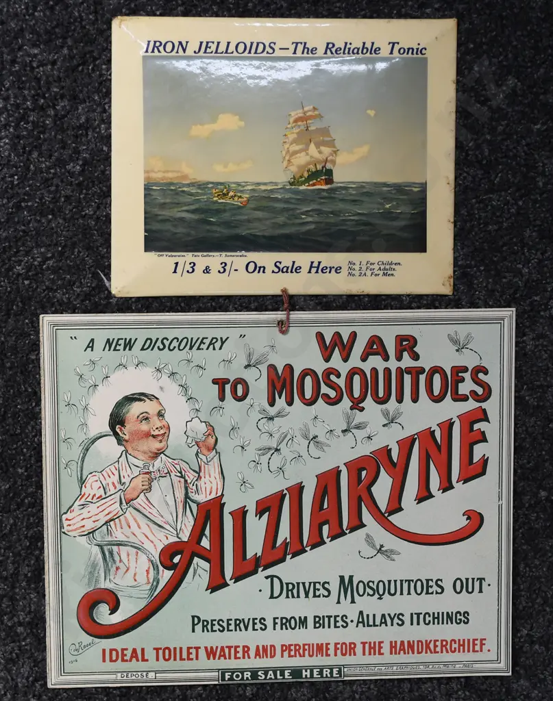IRON JELLOIDS AND ALZIARYNE ADVERTISING SIGNS Image 1++