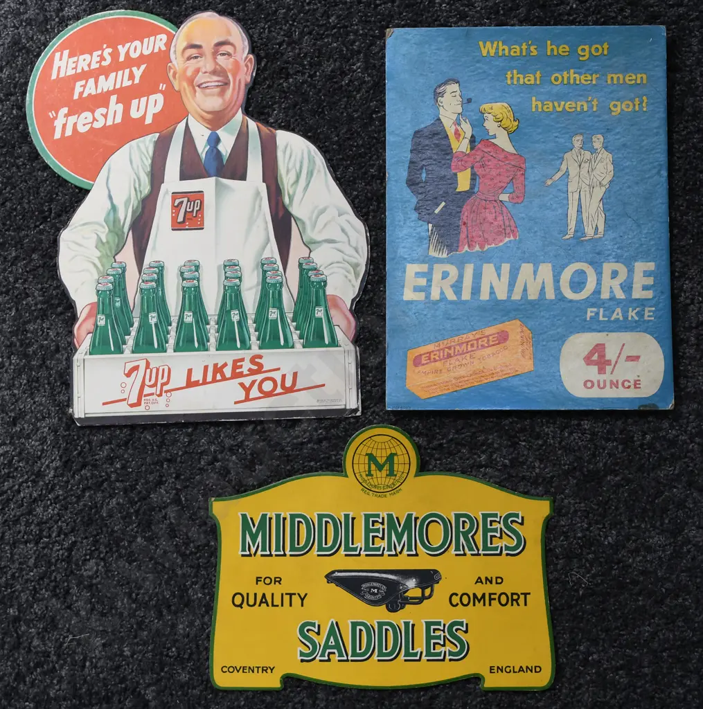 CARDBOARD ADVERTISING SIGNS X 3 Image 1++