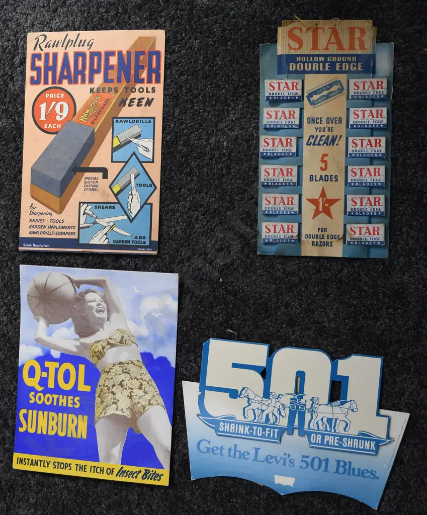 CARDBOARD ADVERTISING SIGNS X 4 Image 1++