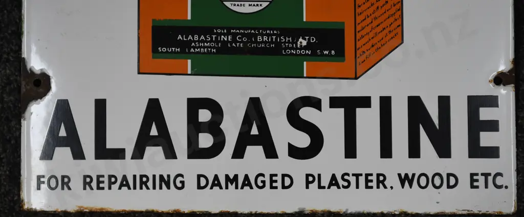 CHURCH'S ALABASTINE ENAMEL SIGN Image 1++