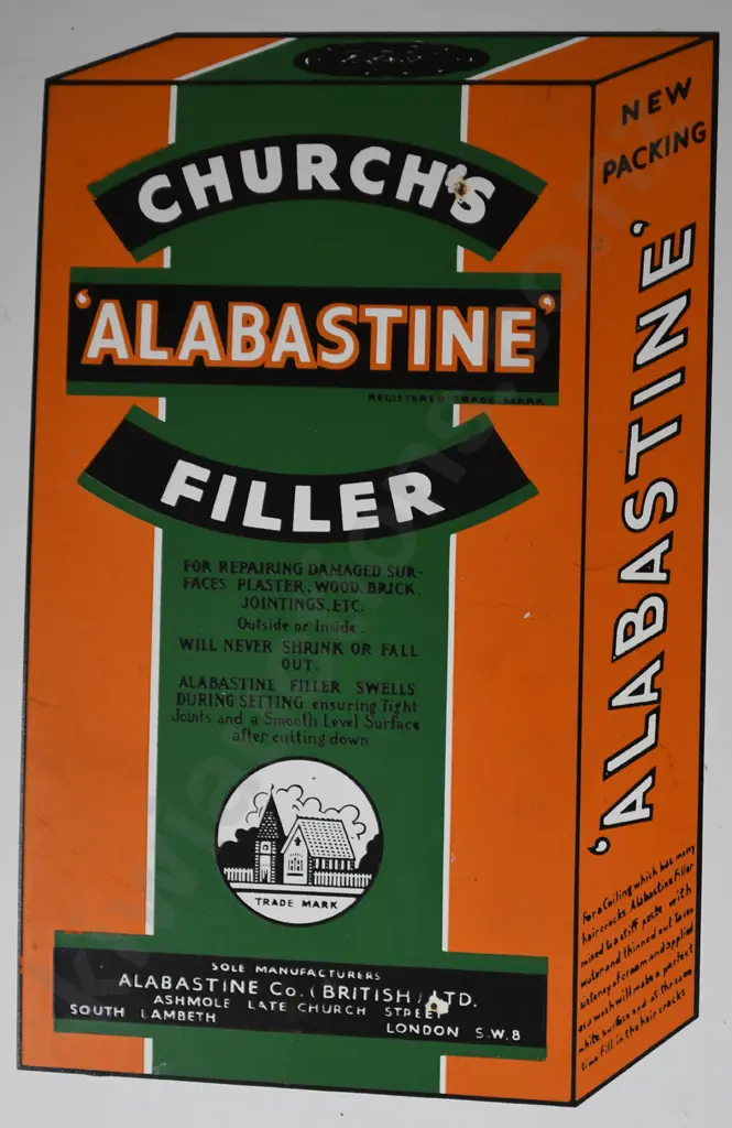 CHURCH'S ALABASTINE ENAMEL SIGN Image 1++