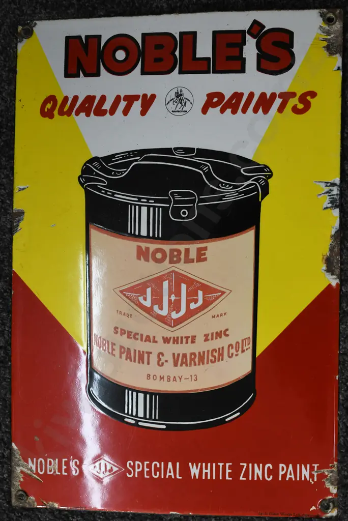 NOBLE'S QUALITY PAINTS ENAMEL SIGN Image 1++