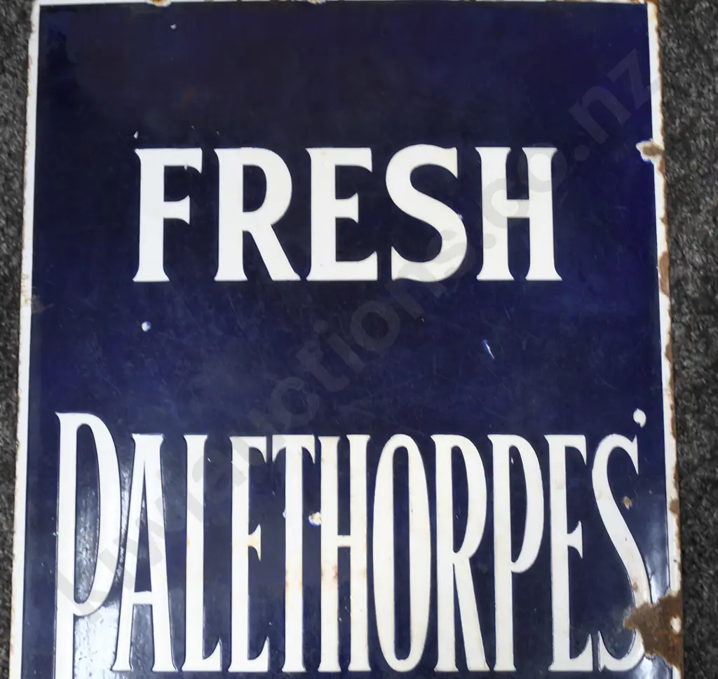 FRESH PALETHORPES' TO-DAY ENAMEL SIGN Image 1++