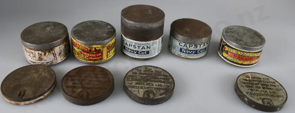 TOBACCO TINS WITH CONTENTS X 5 Image 1++