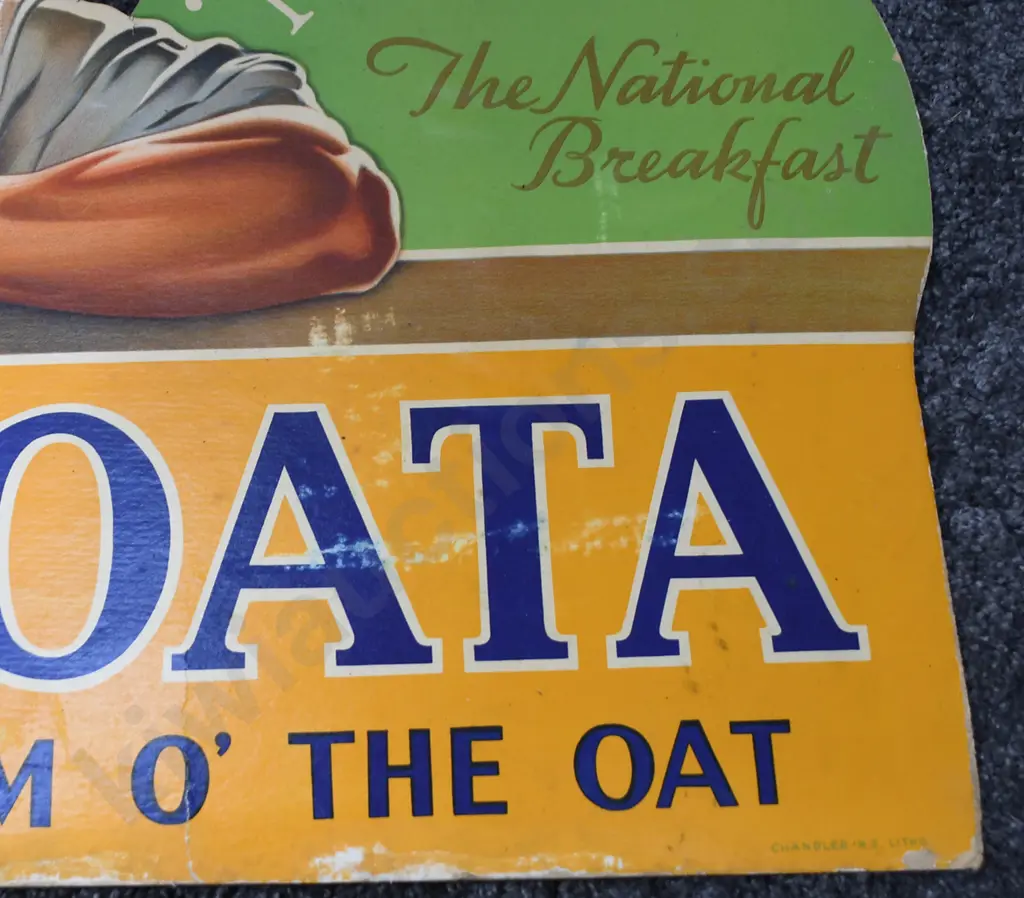 CREAMOATA ADVERTISING CARD SIGN Image 1++