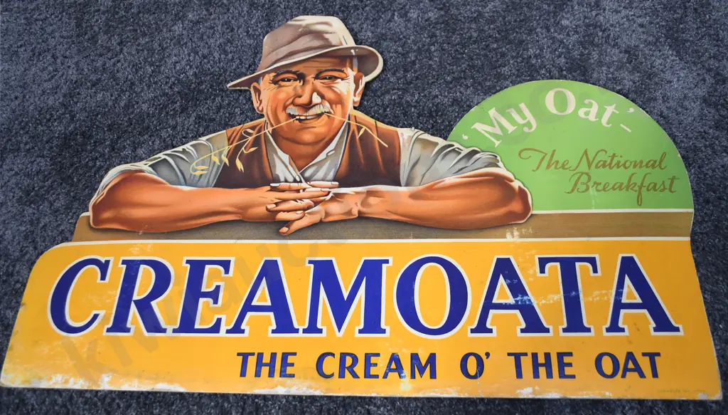CREAMOATA ADVERTISING CARD SIGN Image 1++