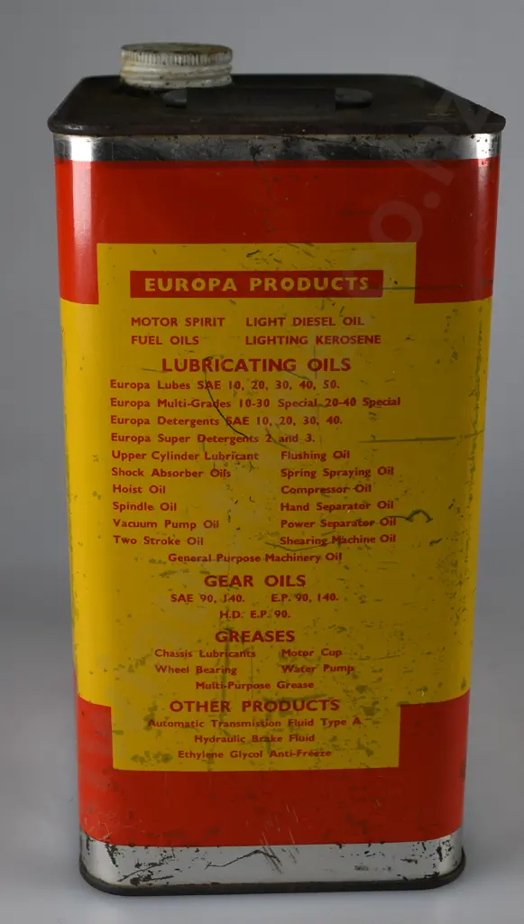 EUROPA PETROLEUM PRODUCT TINS X 2 Image 1++