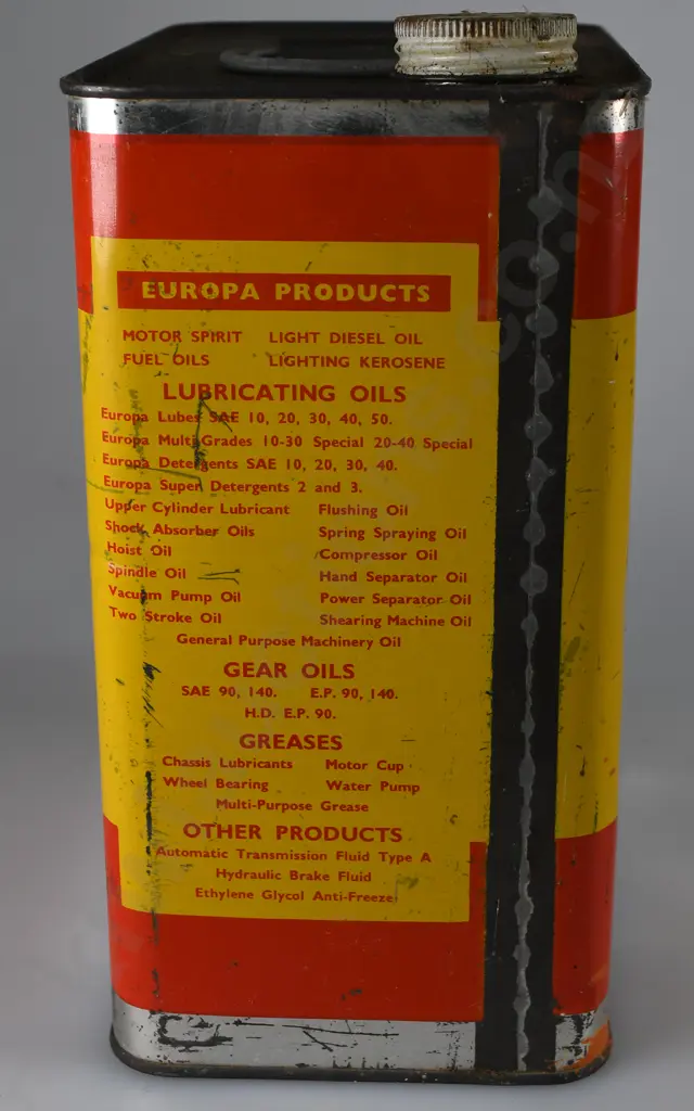 EUROPA PETROLEUM PRODUCT TINS X 2 Image 1++