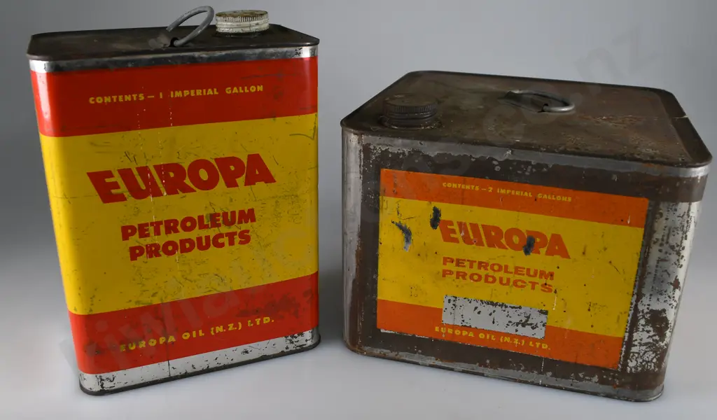 EUROPA PETROLEUM PRODUCT TINS X 2 Image 1++