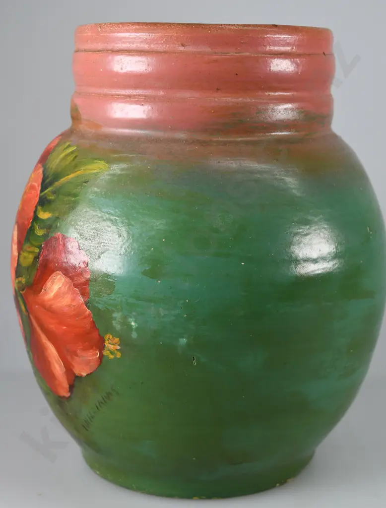 WALLY SILVA HAND DECORATED VASE Image 1++