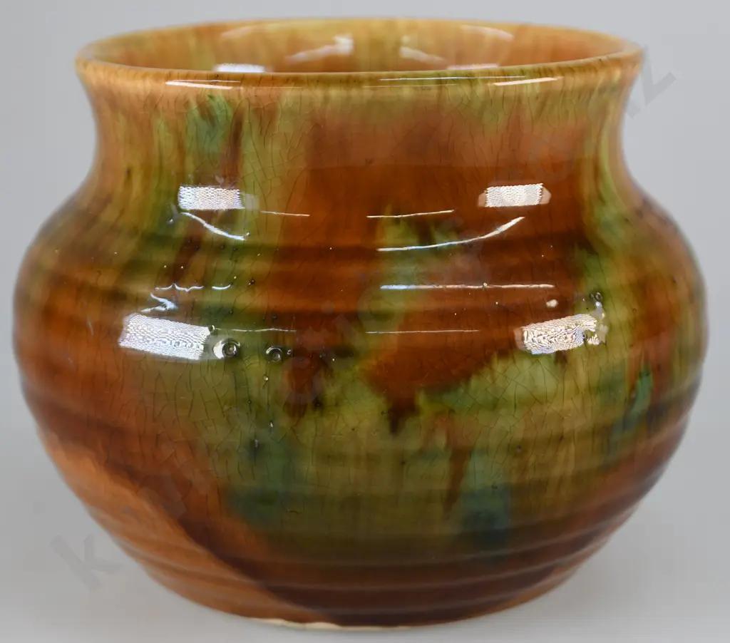 CROWN LYNN TRICKLE GLAZE VASE Image 1++