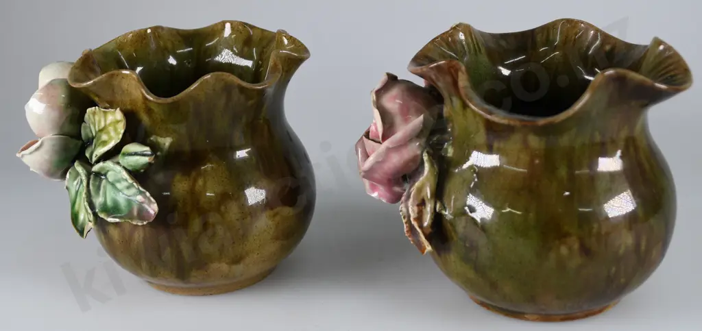 PAIR OF FLORAL VASES Image 1++