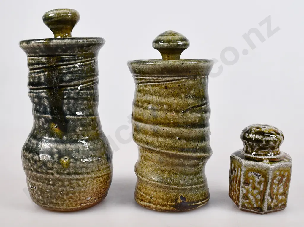 JOHN MADDEN LIDDED JARS AND SALT SHAKER Image 1++