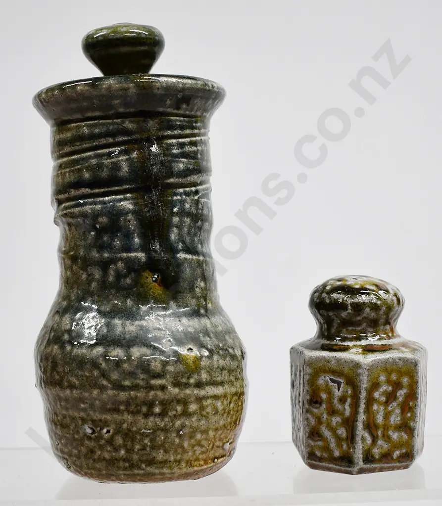 JOHN MADDEN LIDDED JAR AND SALT SHAKER Image 1++