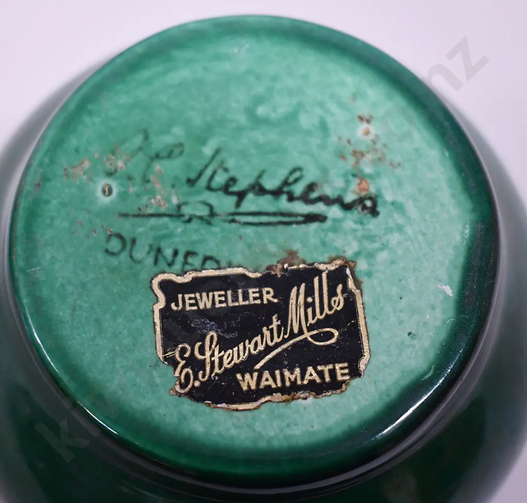 OC STEPHENS DUNEDIN GREEN VASES Image 1++