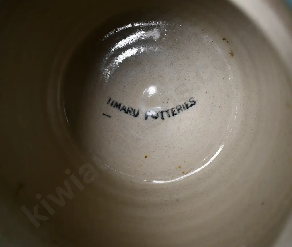 TIMARU POTTERIES BLUE GLAZED STORAGE JAR Image 1++