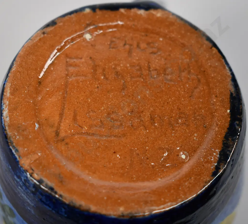 ELIZABETH LISSAMAN POTTERY DECORATED JUG Image 1++