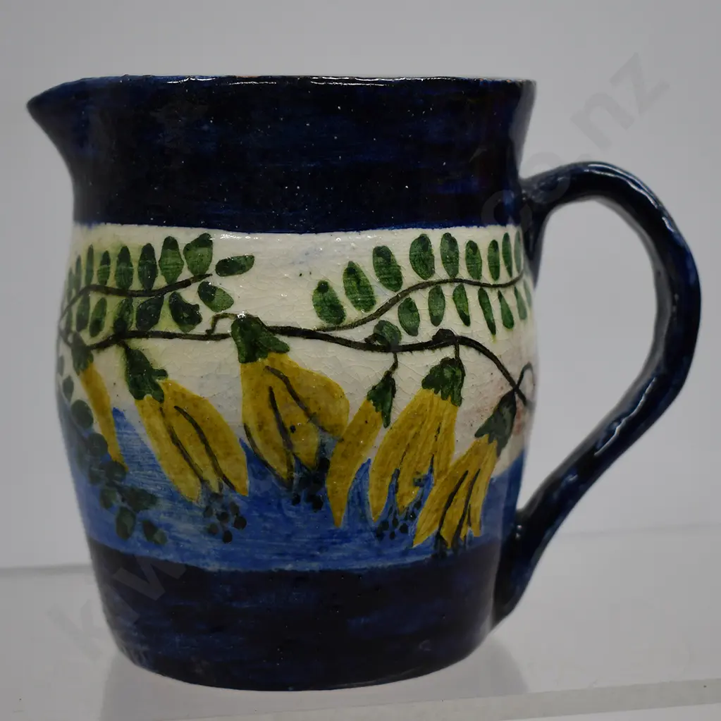 ELIZABETH LISSAMAN POTTERY DECORATED JUG Image 1++