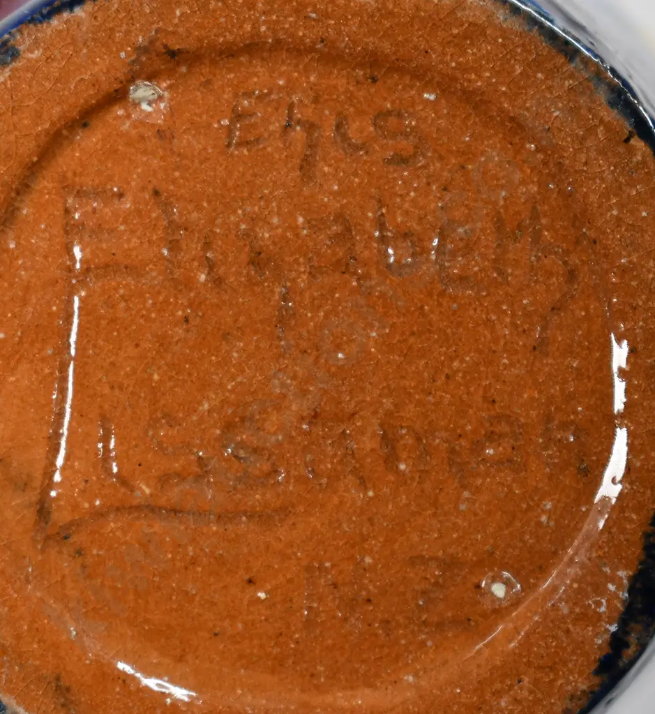 ELIZABETH LISSAMAN POTTERY DECORATED JUG Image 1++