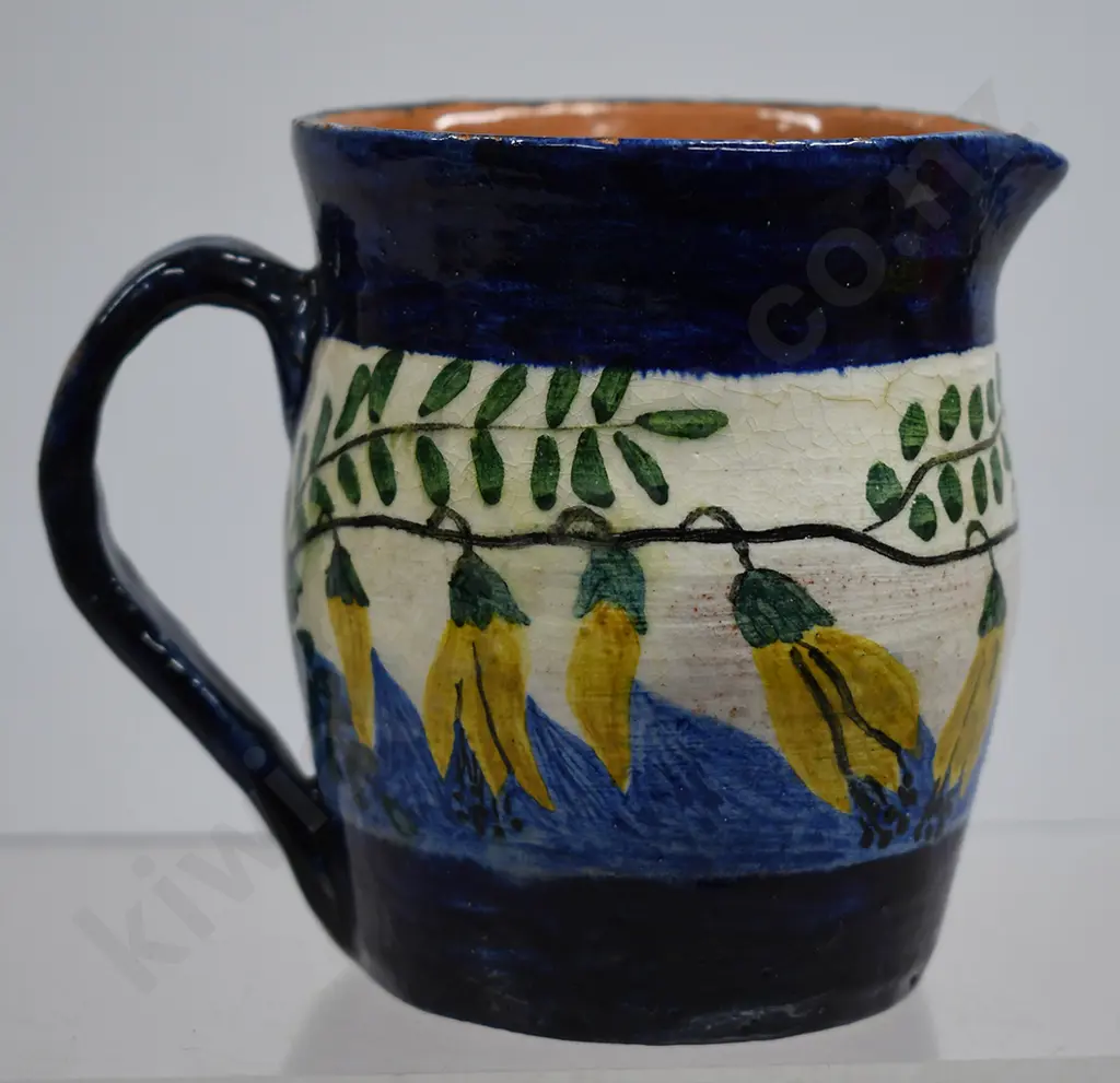 ELIZABETH LISSAMAN POTTERY DECORATED JUG Image 1++