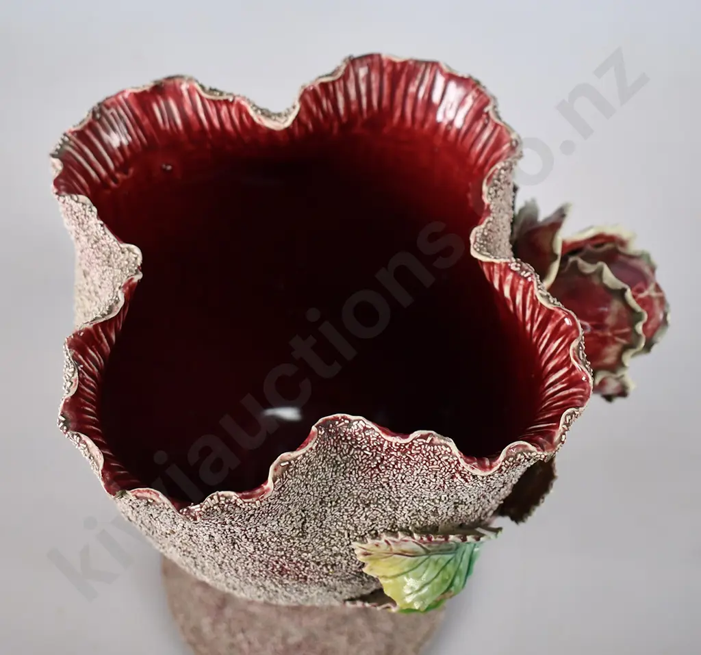POTTERY HAIL GLAZED VASE MARKED LEAR Image 1++