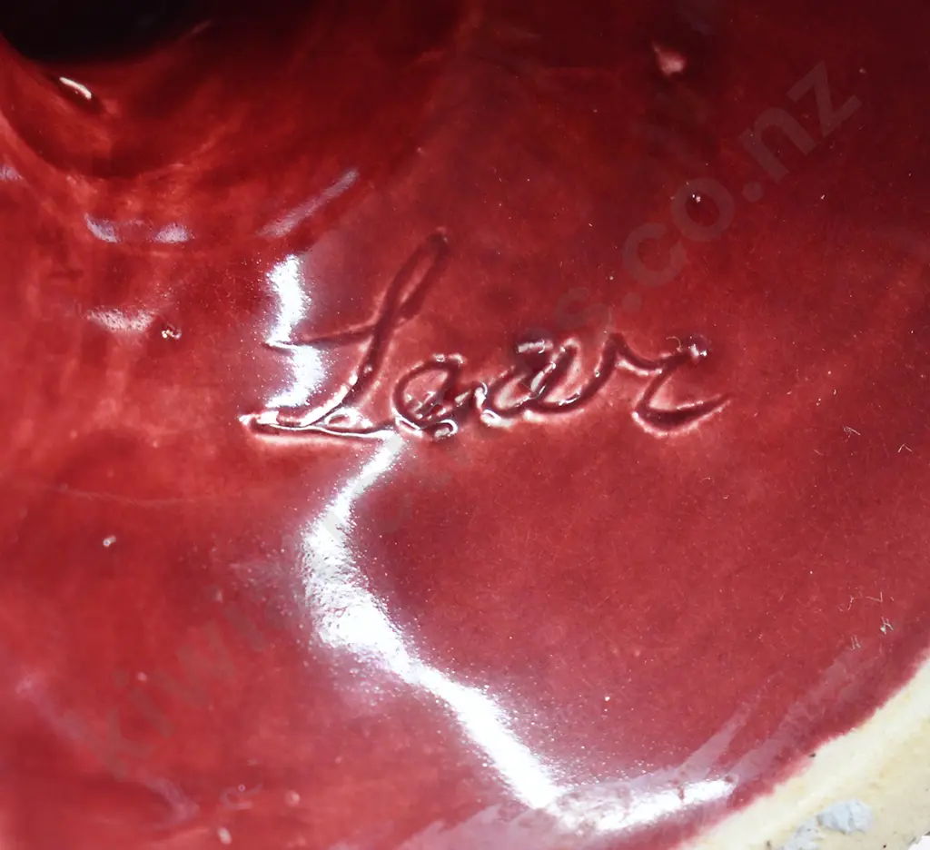 POTTERY HAIL GLAZED VASE MARKED LEAR Image 1++
