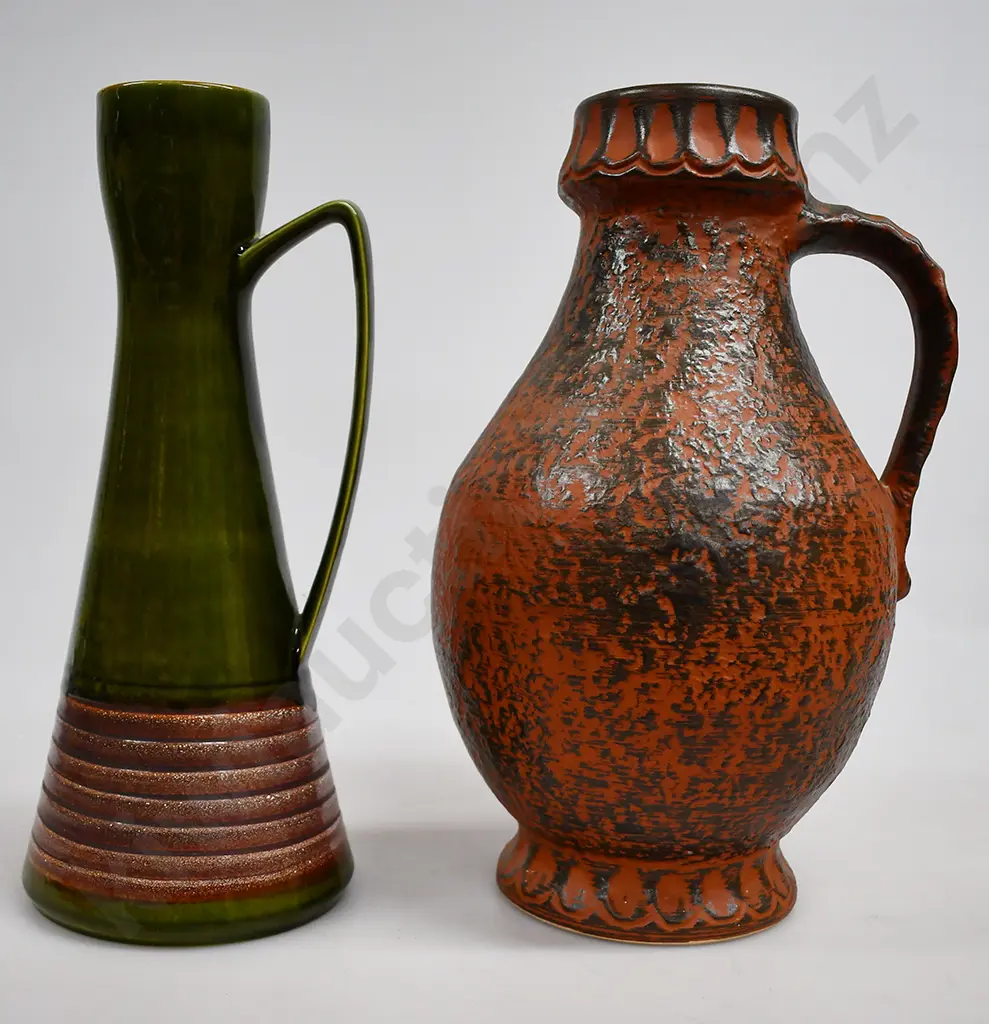 WEST GERMAN POTTERY HANDLED VASES Image 1++