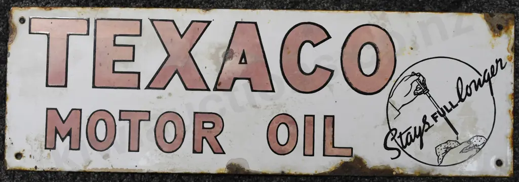 TEXACO MOTOR OIL ENAMEL SIGN Image 1++