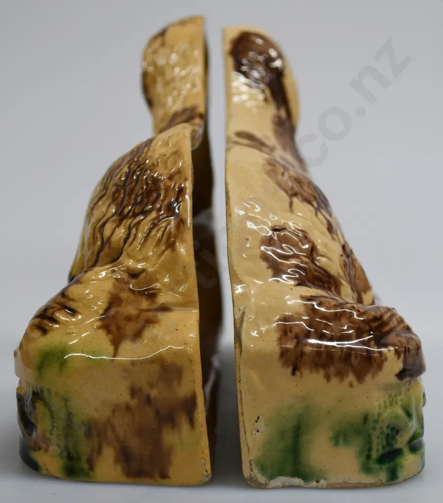 LUKE ADAMS MAJOLICA MANTLE DOGS Image 1++