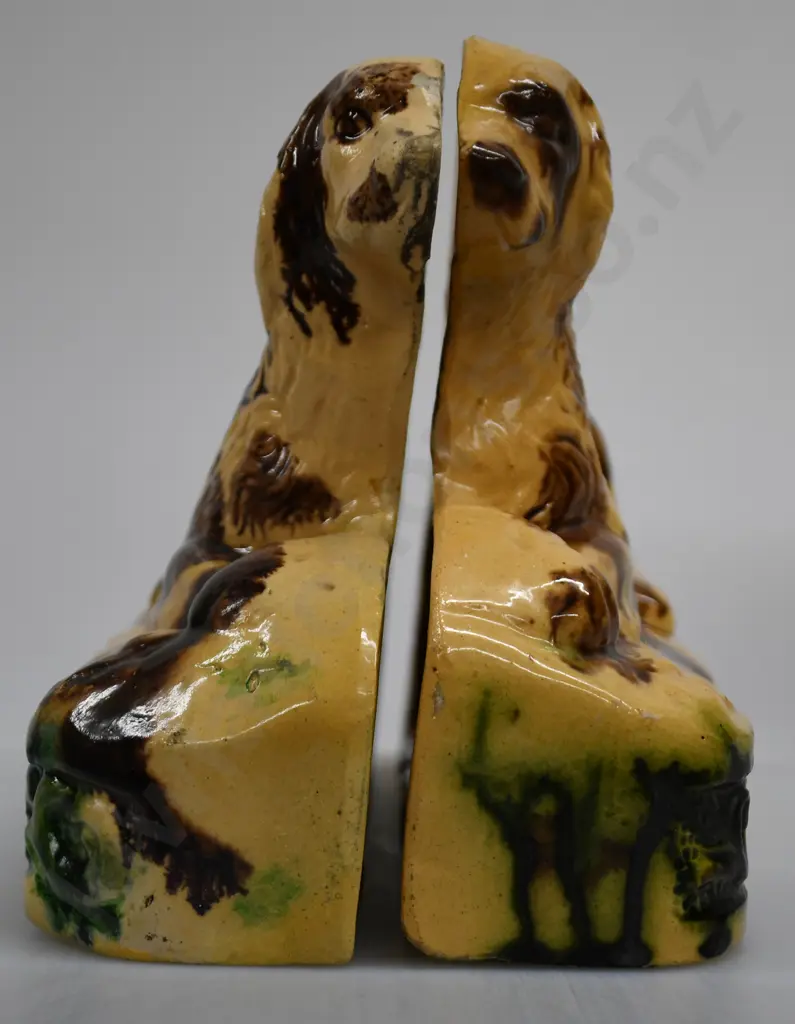 LUKE ADAMS MAJOLICA MANTLE DOGS Image 1++