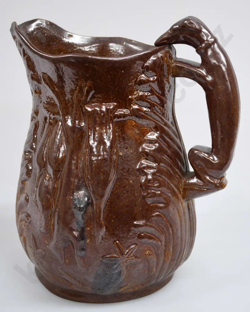 AUSTIN, KIRK & CO EARLY SALT GLAZED HUNTING JUG Image 1++